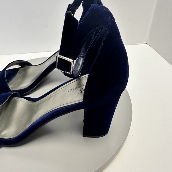 Worthington Beckwith ,Blue Suede Block Heeled Women's Shoes 10 Preowned - Picture 8 of 8